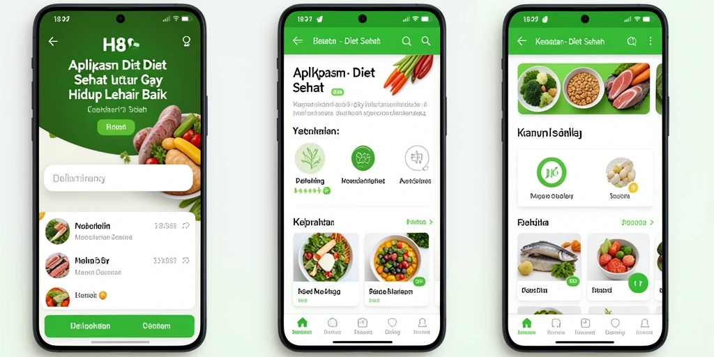 Tampilan antarmuka H89 yang sederhana dan fungsional untuk pemantauan diet.