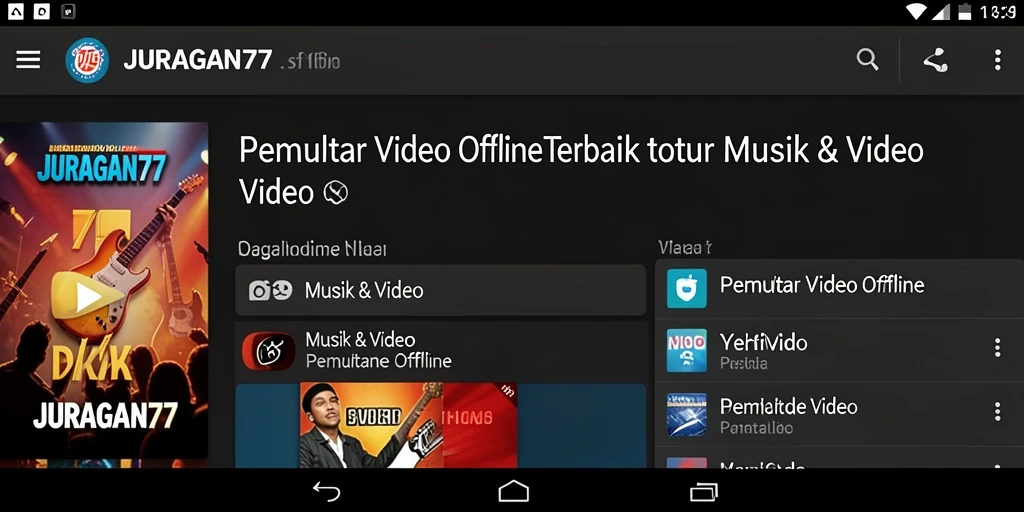 Antarmuka JURAGAN77 yang sederhana dan fungsional untuk pemutaran video.