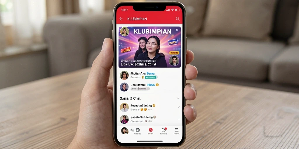 Tampilan antarmuka berbagi momen Live Streaming yang interaktif.