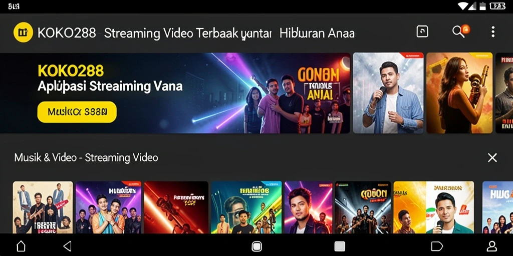 Antarmuka KOKO288 yang menarik untuk aplikasi Streaming Video.
