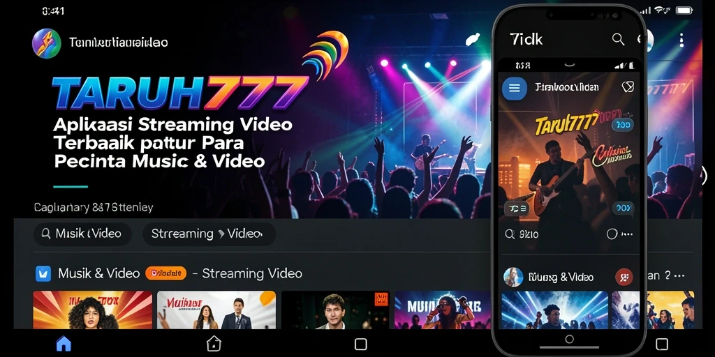 Tampilan antarmuka aplikasi TARUH777 yang user-friendly untuk streaming video.